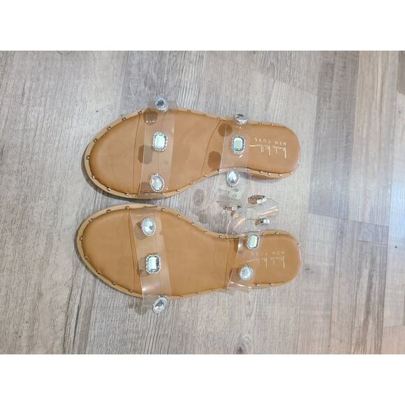 Nicole Miller New York size 7.5 womens rhinestone studded sandals - Picture 2 of 7